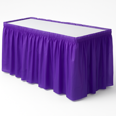 Elegant Purple Plastic Table Skirt - 54 in. x 126 in.