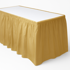 Elegant Gold Plastic Table Skirt