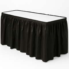 Elegant Black Plastic Table Skirt