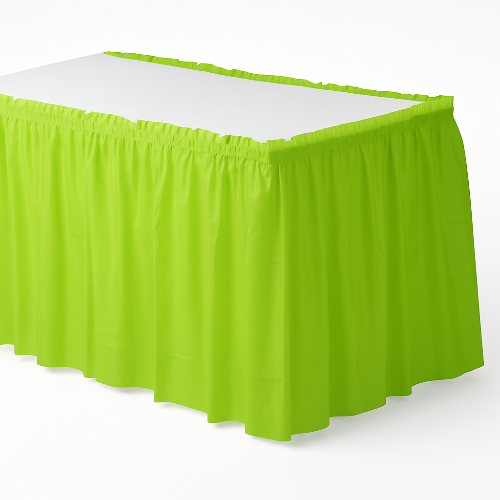 Kiwi Green Plastic Table Skirt
