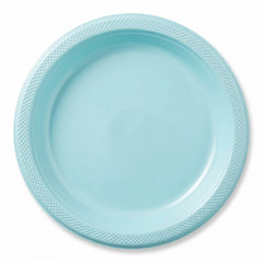 Robin Egg Blue 7" Round Plastic Plates - 50ct