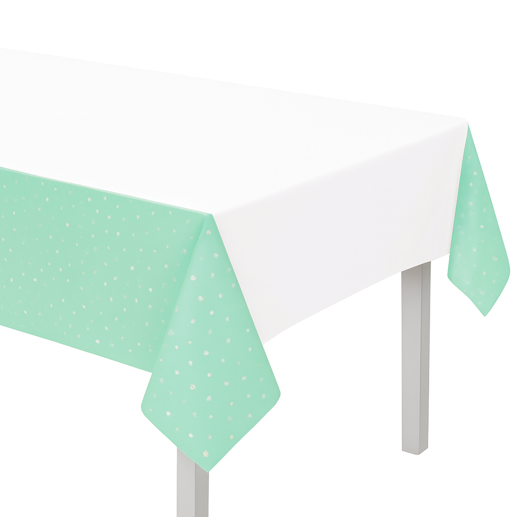 Shimmering Opalescent Plastic Table Cover - 54 x 102 Inches