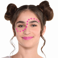 Bright Pink Face Paint Makeup for Team Spirit