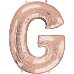 Rose Gold Letter G Balloon - Foil Super Shape