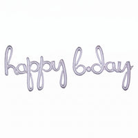Silver Holographic "Happy B-day" Script Balloon