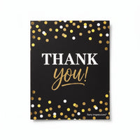 Black and Gold Birthday Thank You Card