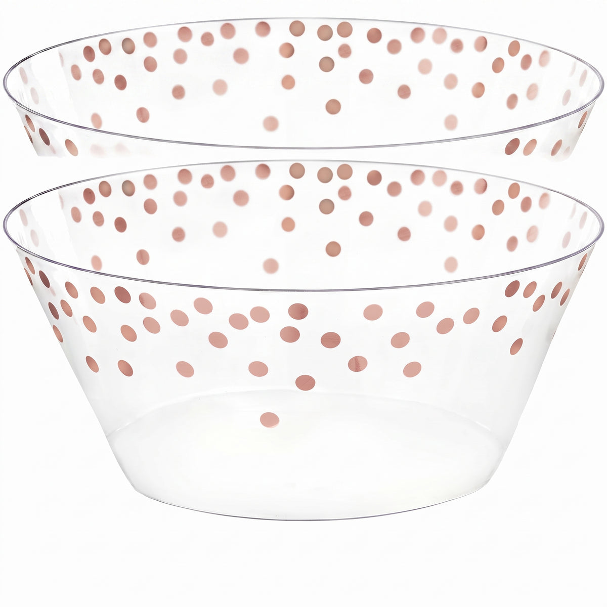 Rose Gold Polka Dot Large Plastic Serving Bowl
