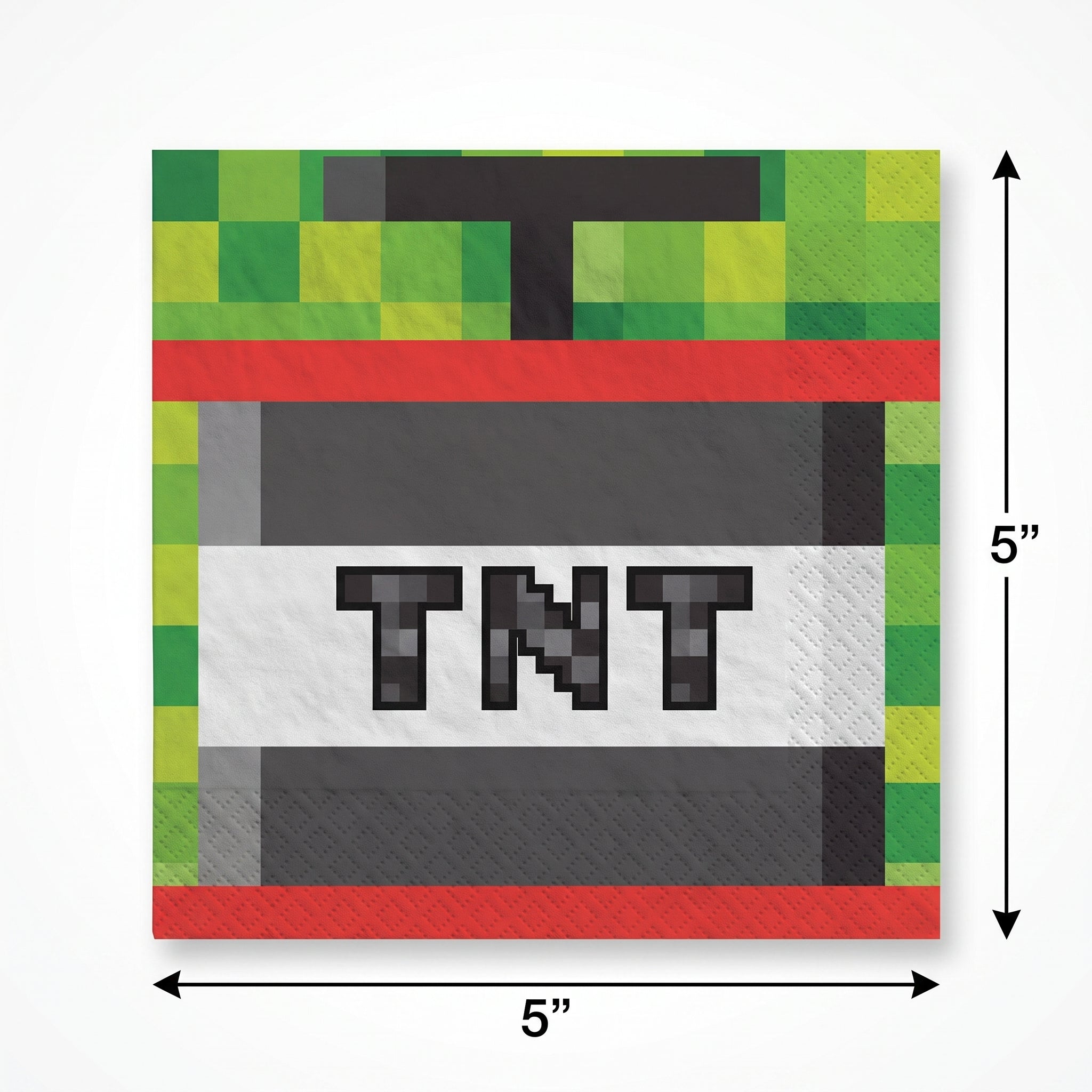Pixel Party TNT Beverage Napkins - 16-Pack, 2-Ply - 5 In. X 5 In.