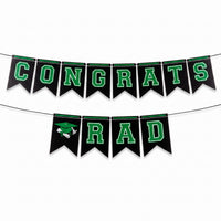 Festive Green Graduation Congrats Banner