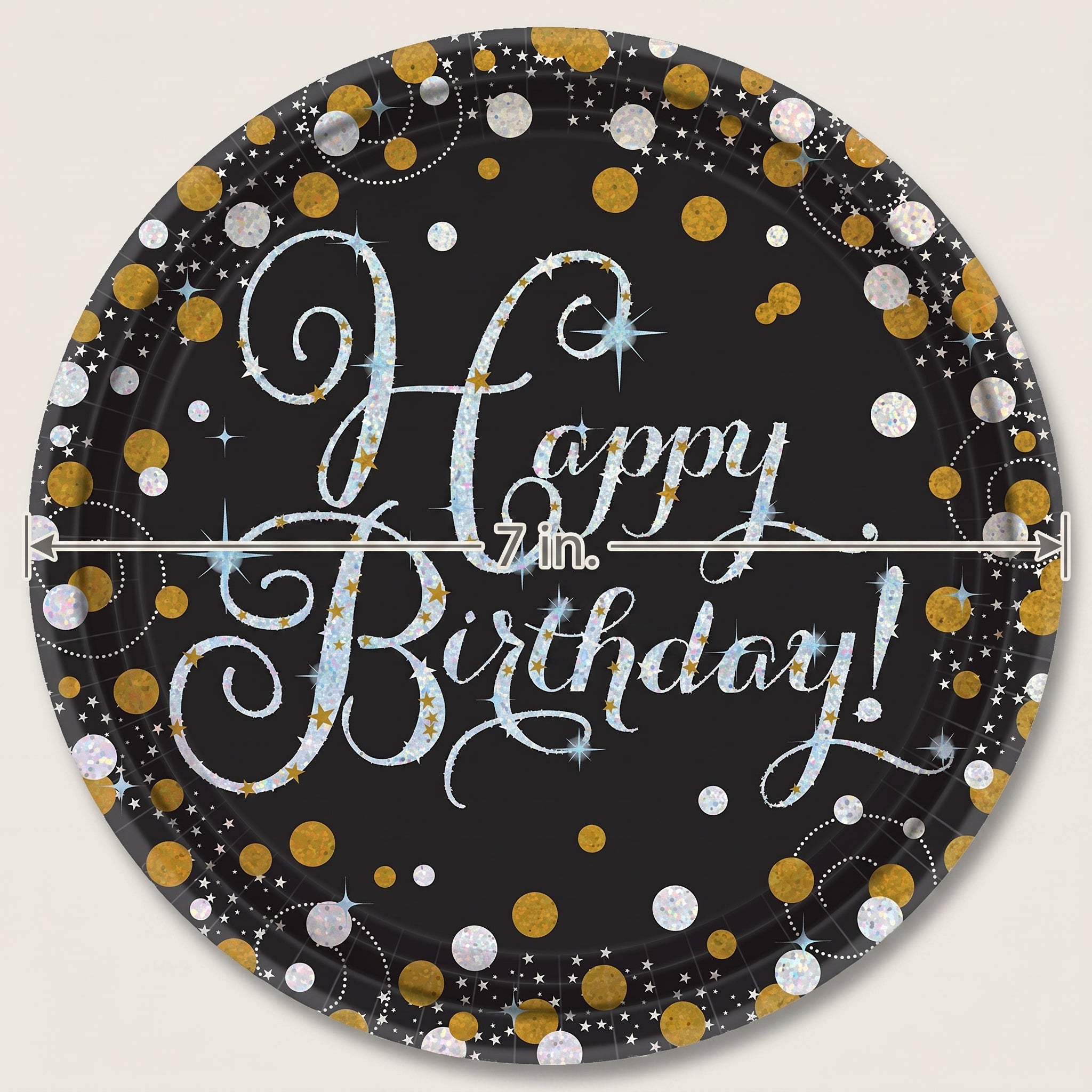 Prismatic Celebration 7" Round Birthday Plates