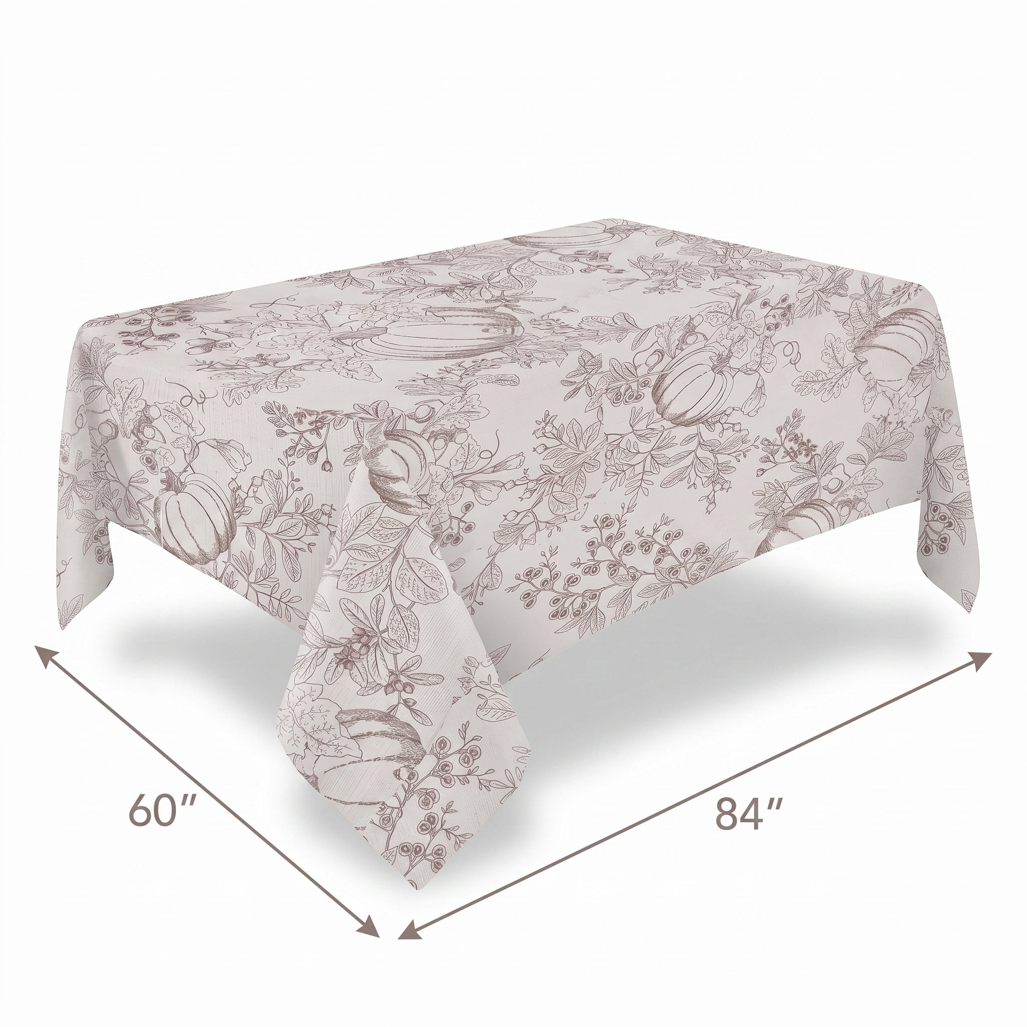 Pumpkin Print Fabric Table Cover - 60" x 84"