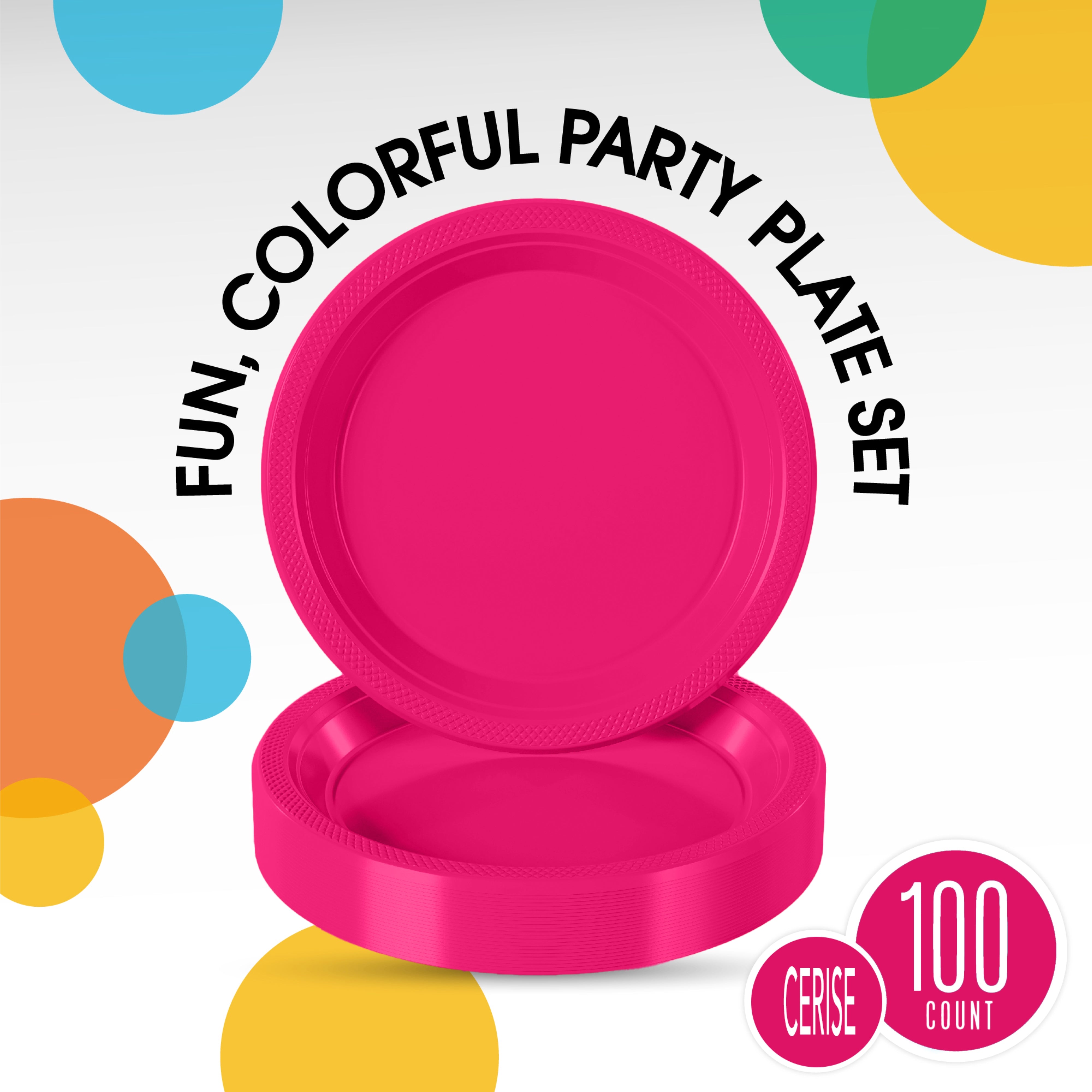 Little Gym - 7 In. Cerise Plastic Plates | 100 Count