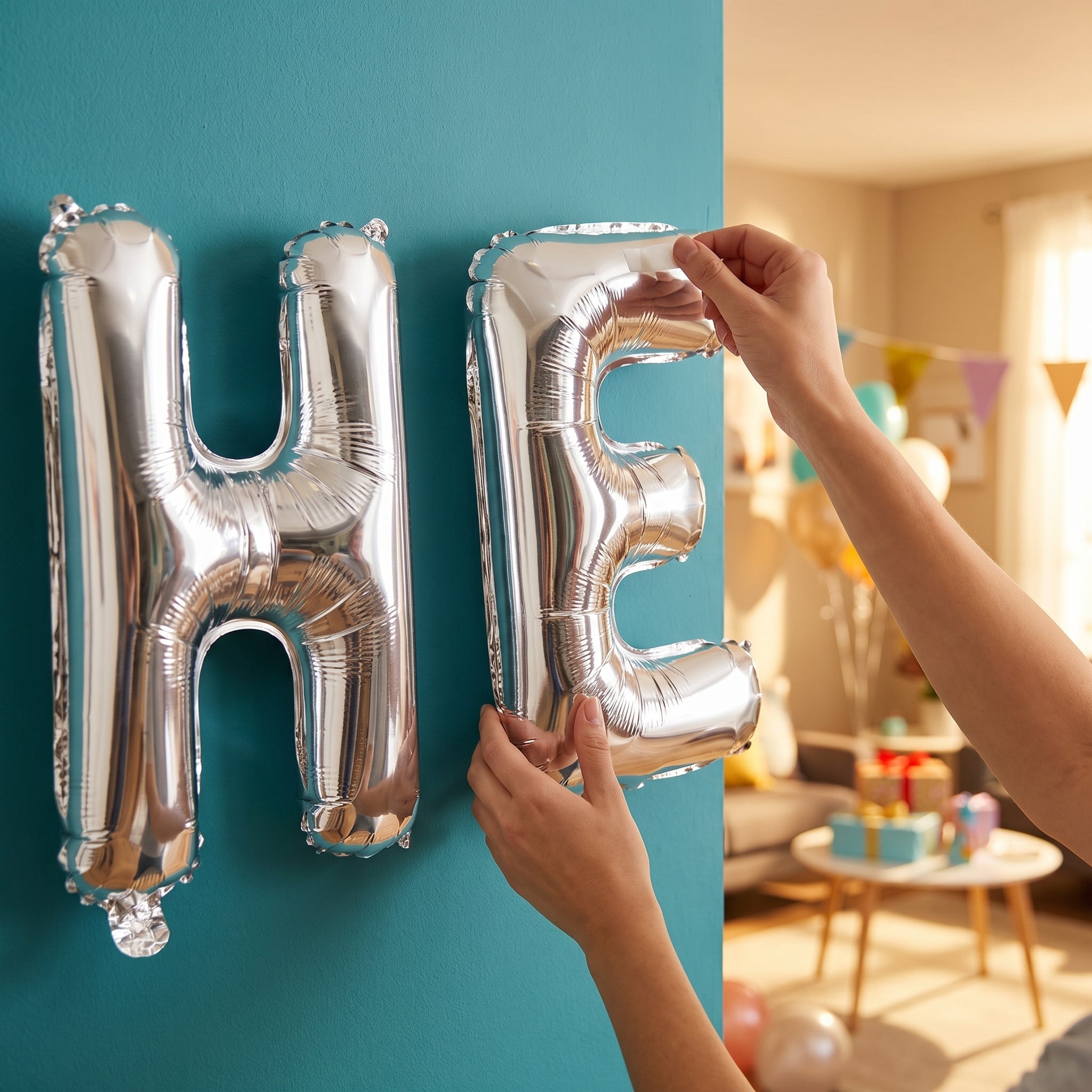 Silver Foil Letter 'E' Balloon - Air-Filled
