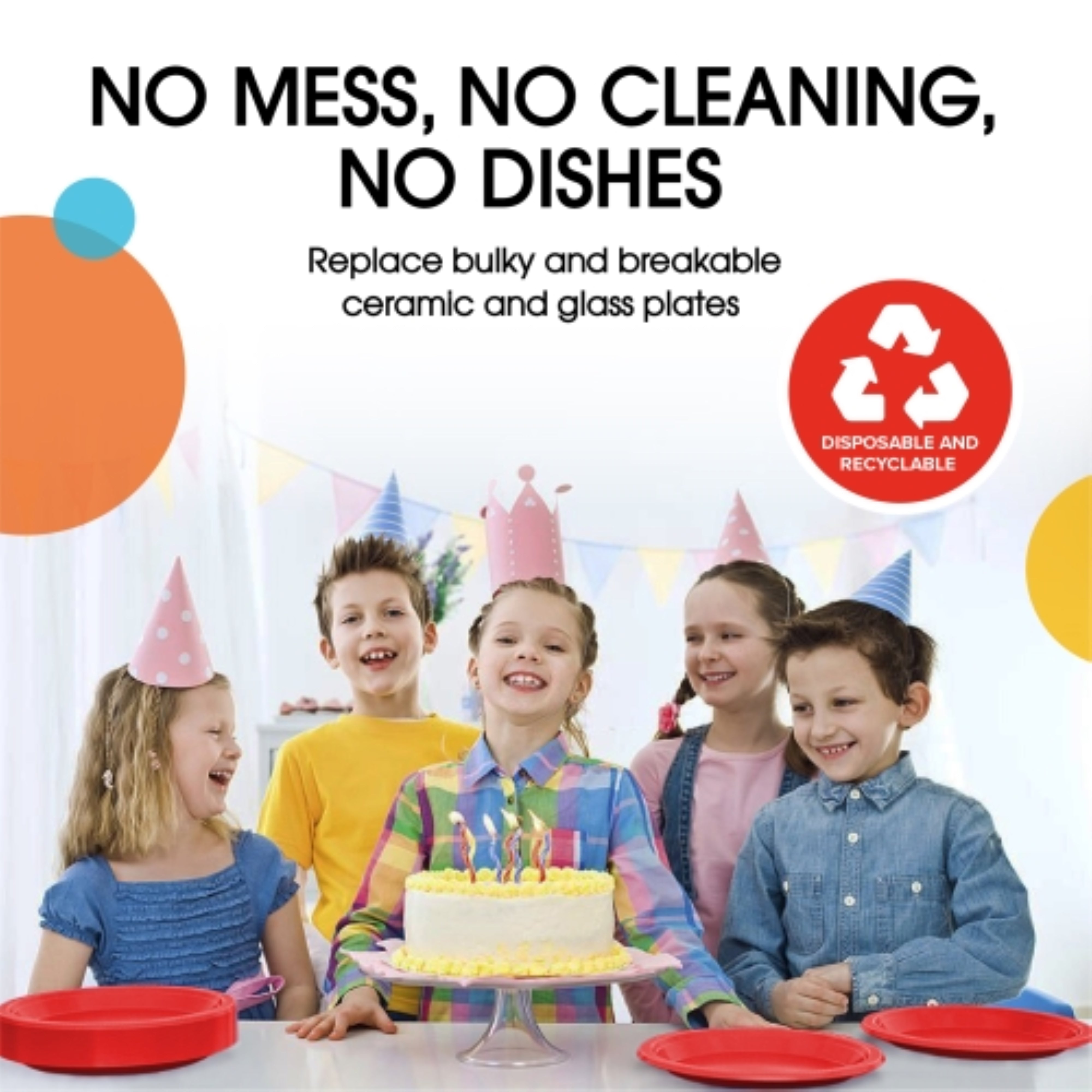 9 In. Red Plastic Plates | 100 Count