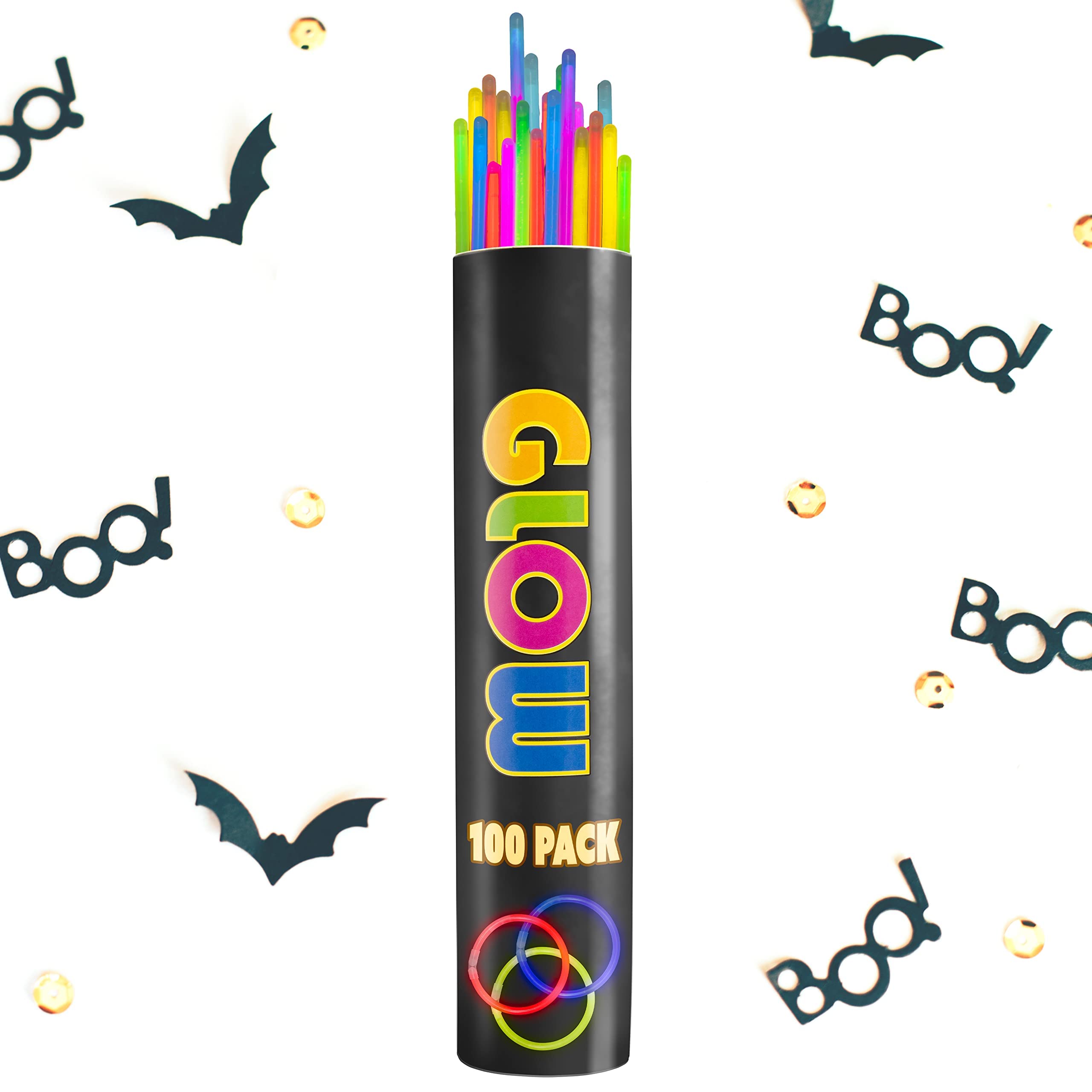 8 Inch. Glow Sticks Bracelets Neon Colors | 100 Count