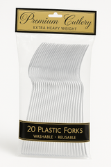 Premium Clear Plastic Forks - Extra Heavy Weight - 7.5 in.