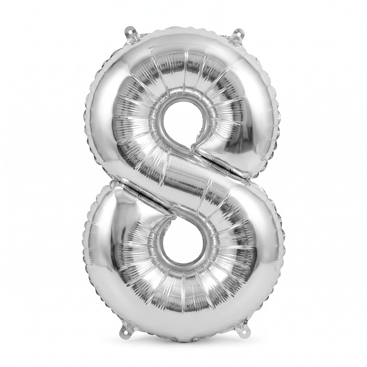 Silver Foil Air-Filled Number 8 Balloon