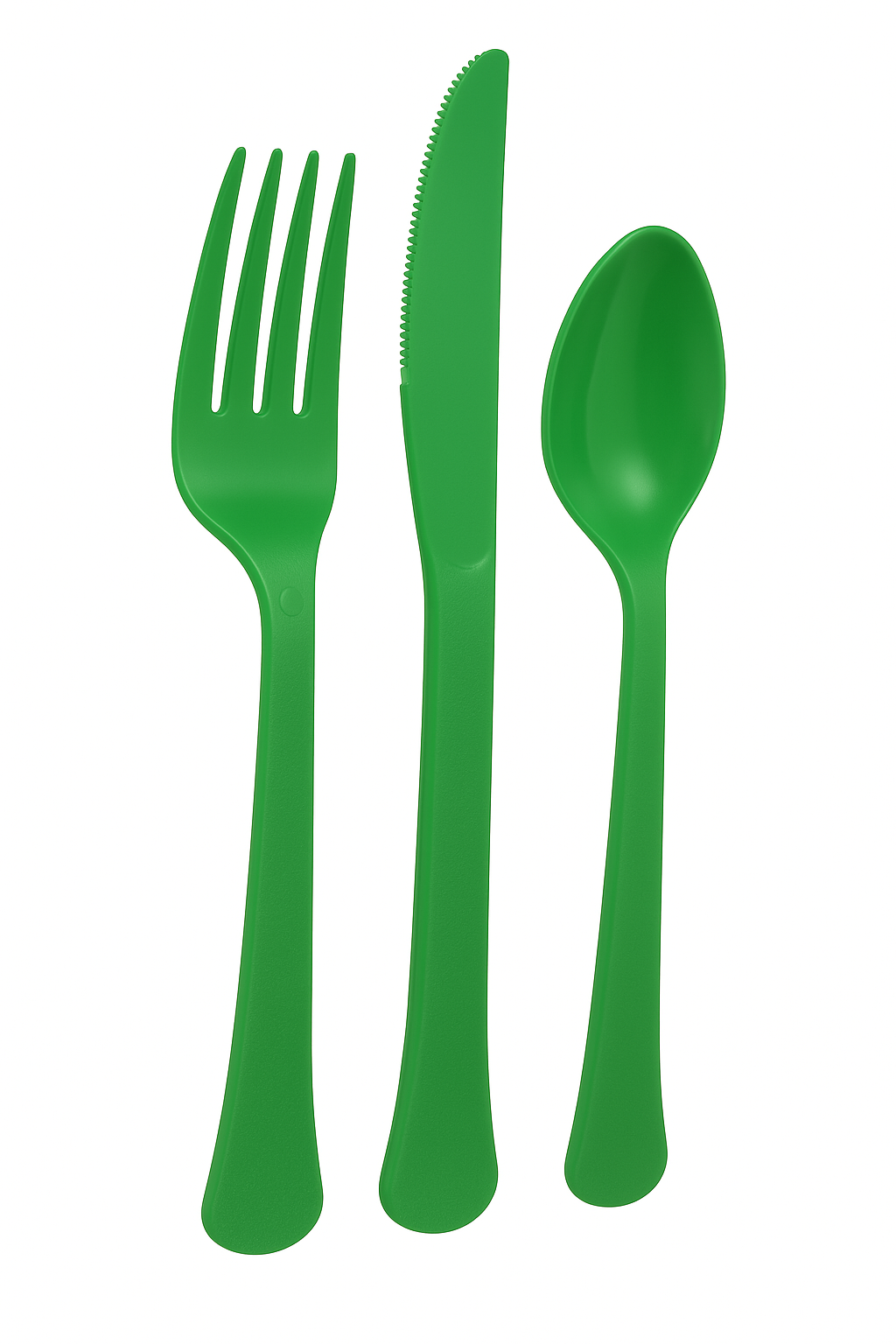 Heavyweight Green Plastic Cutlery Set