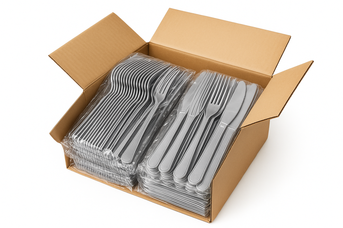 Heavyweight Assorted Pink Plastic Cutlery Set