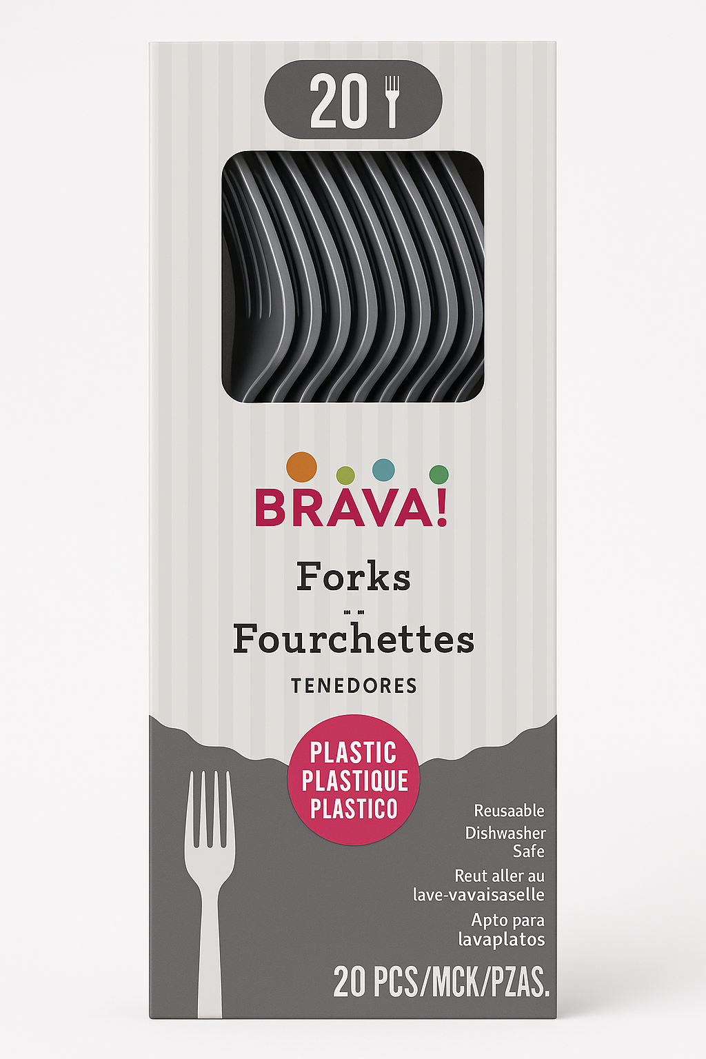 Silver Plastic Forks - 20 Pack