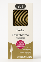 Elegant Gold Plastic Forks - Pack of 20