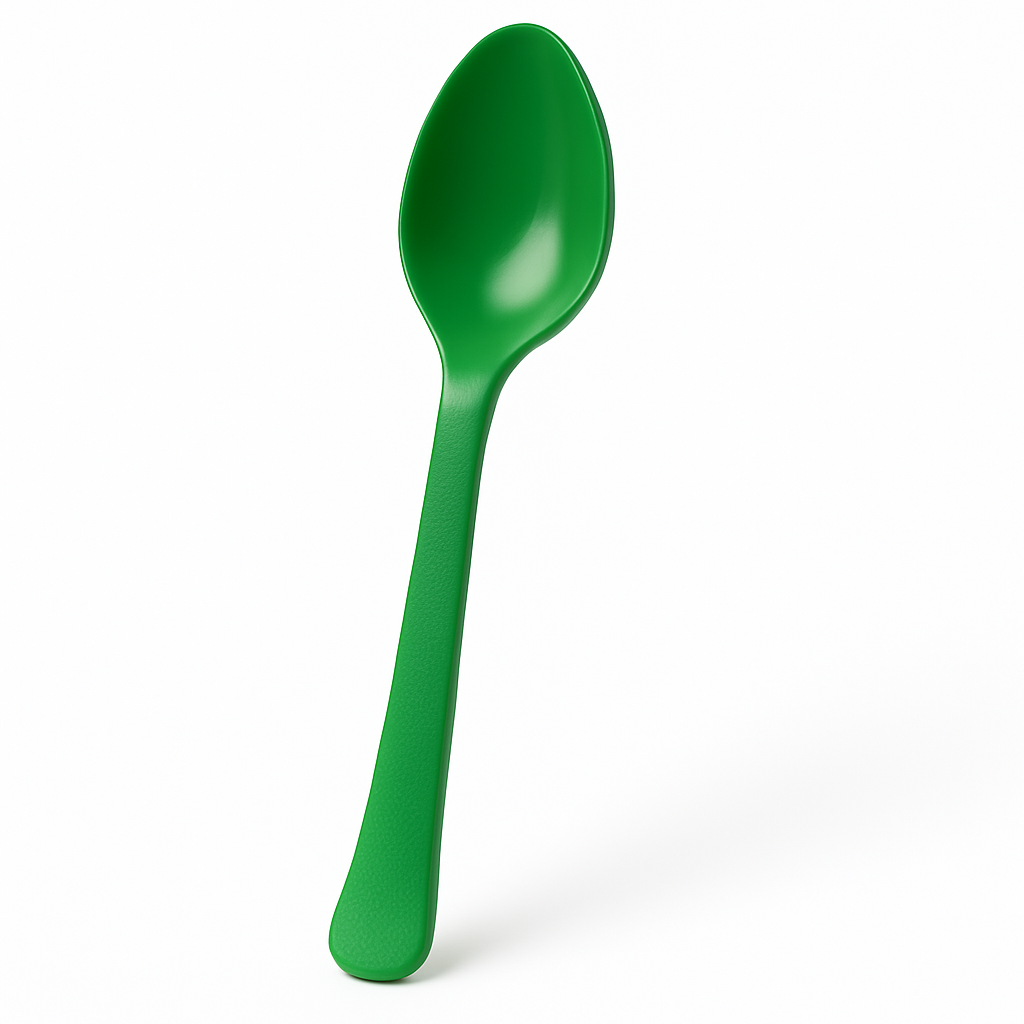 Festive Green Plastic Spoon