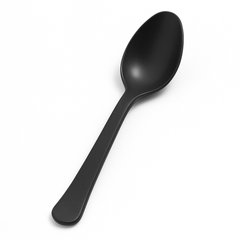 Jet Black Plastic Spoon