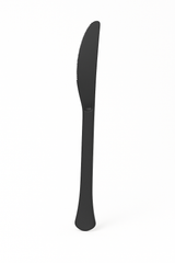 Jet Black Plastic Knives - Solid Color Cutlery