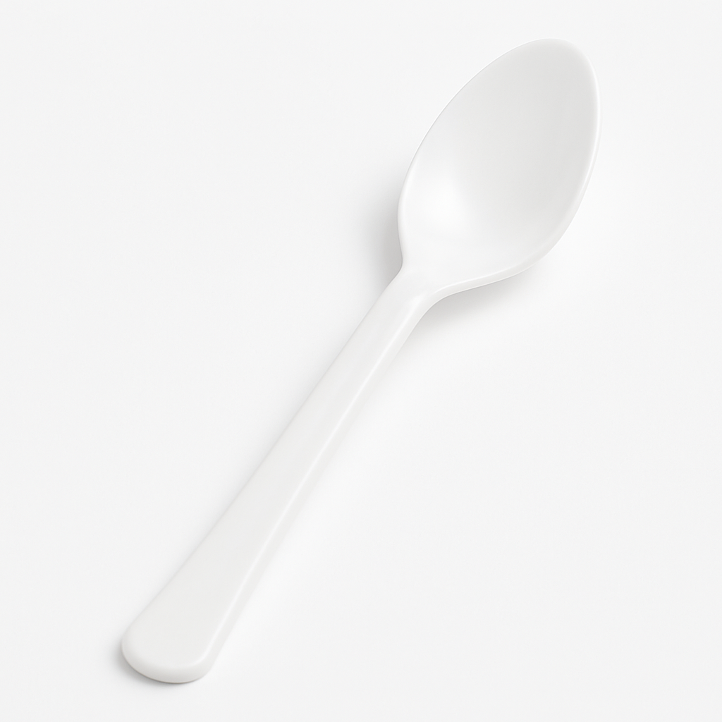 Frosty White Heavy-Duty Plastic Spoons - 50 Pack