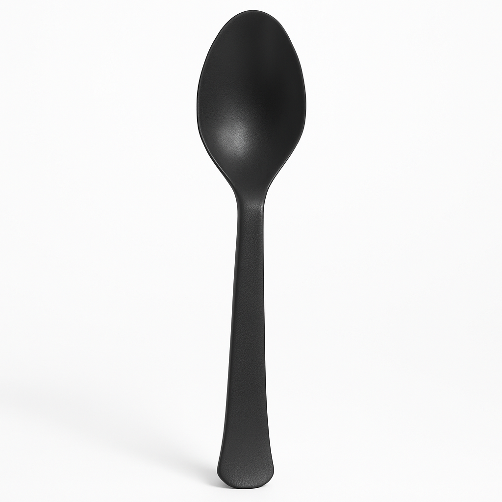 Heavy-Duty Black Plastic Spoons, 50 Count