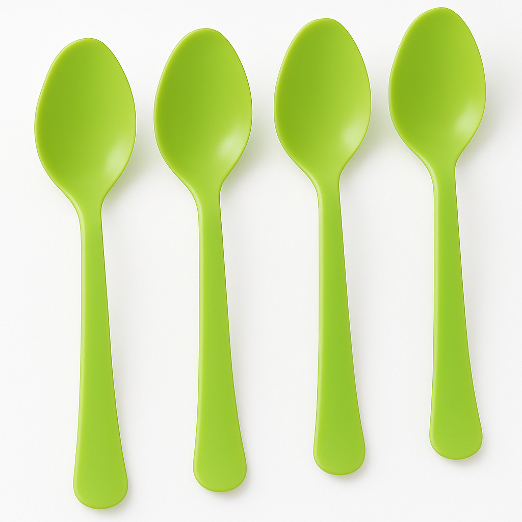 Kiwi Green Plastic Spoons - Solid Color Collection