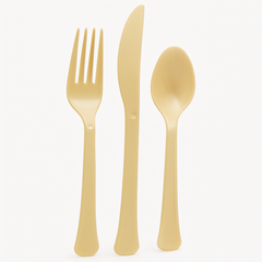 Gold Assorted Plastic Cutlery Set