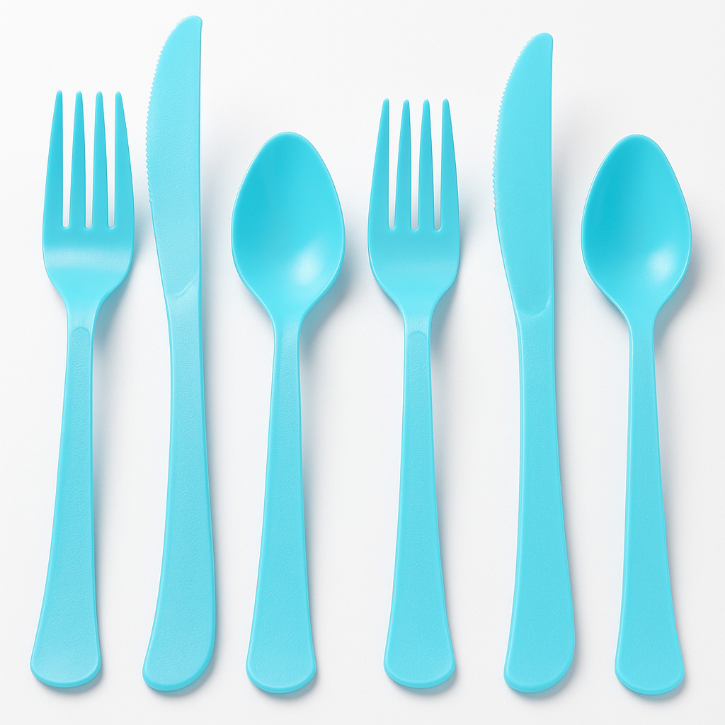 Caribbean Blue Assorted Plastic Cutlery Set