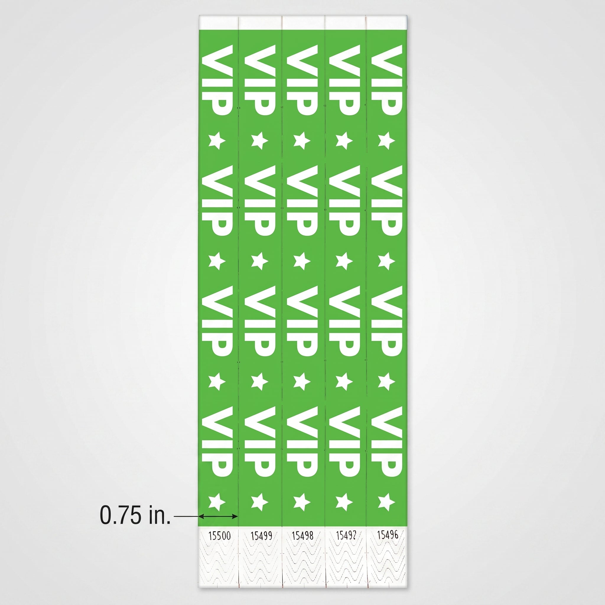VIP Star Green Waterproof Wristbands - 500 Pack