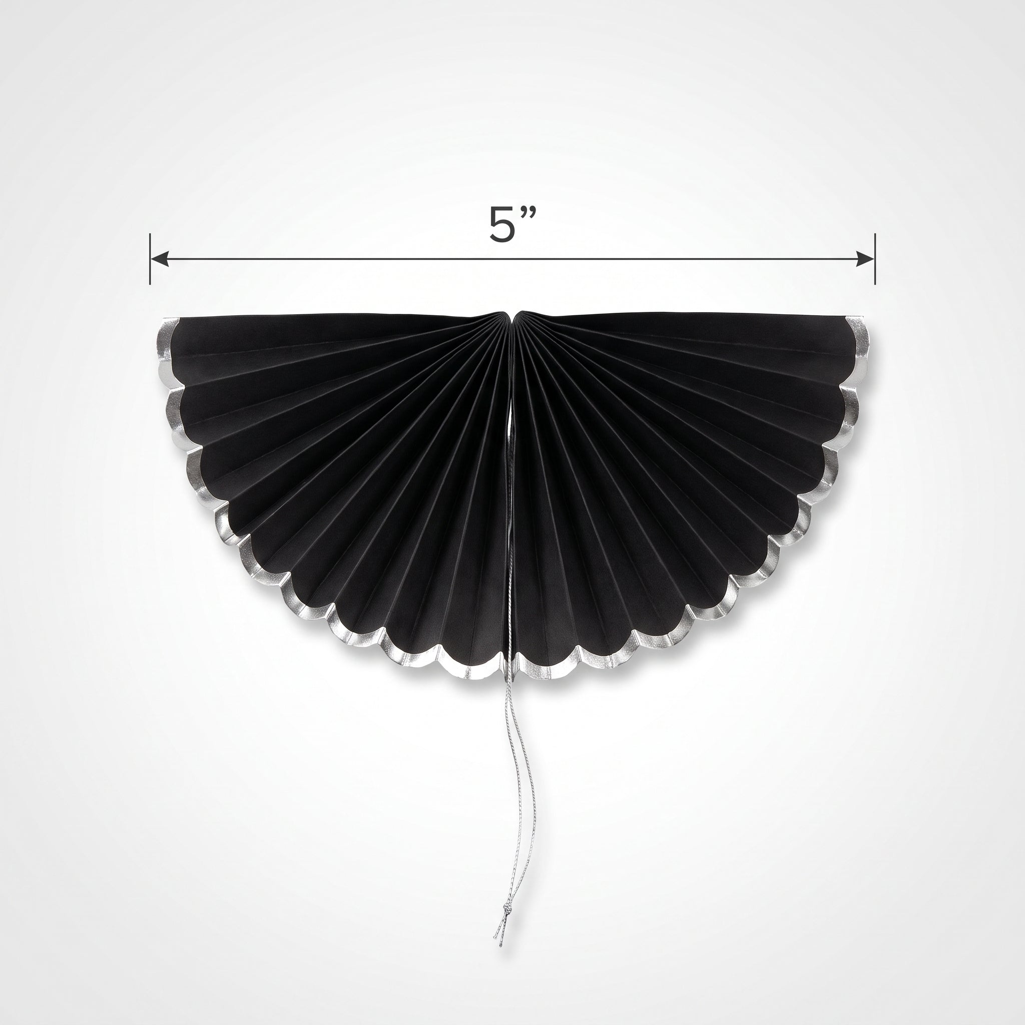 Elegant Black Paper Parasol Fan with Hot Stamp