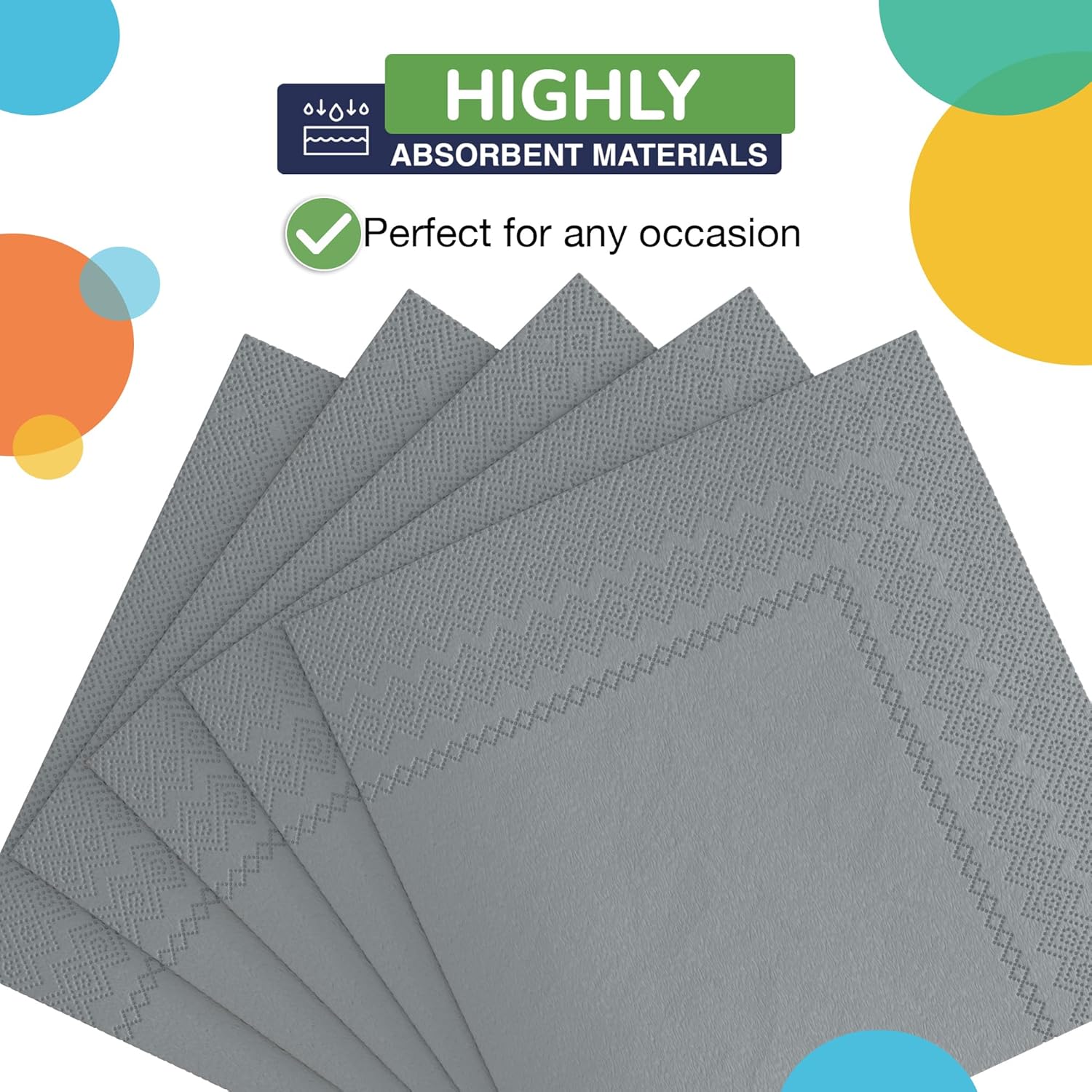 Silver Luncheon Napkins - 6.75 in. | 100 Count