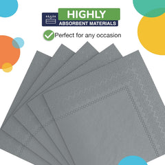 Silver Luncheon Napkins - 6.75 in. | 100 Count