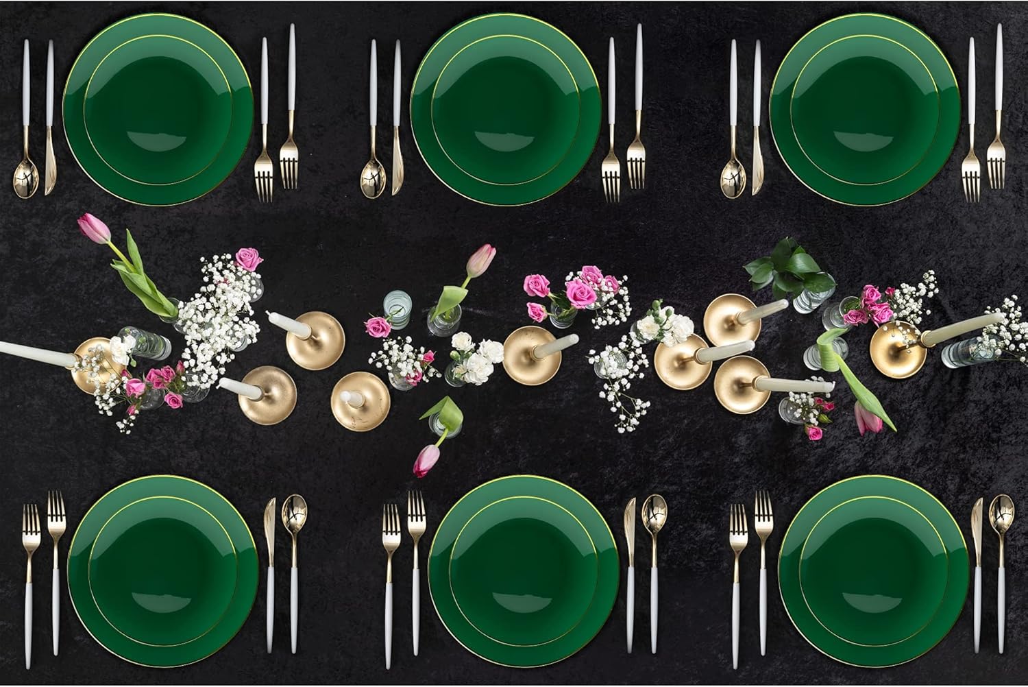 Trendables Cutlery Combo Black/Gold | 120 Count