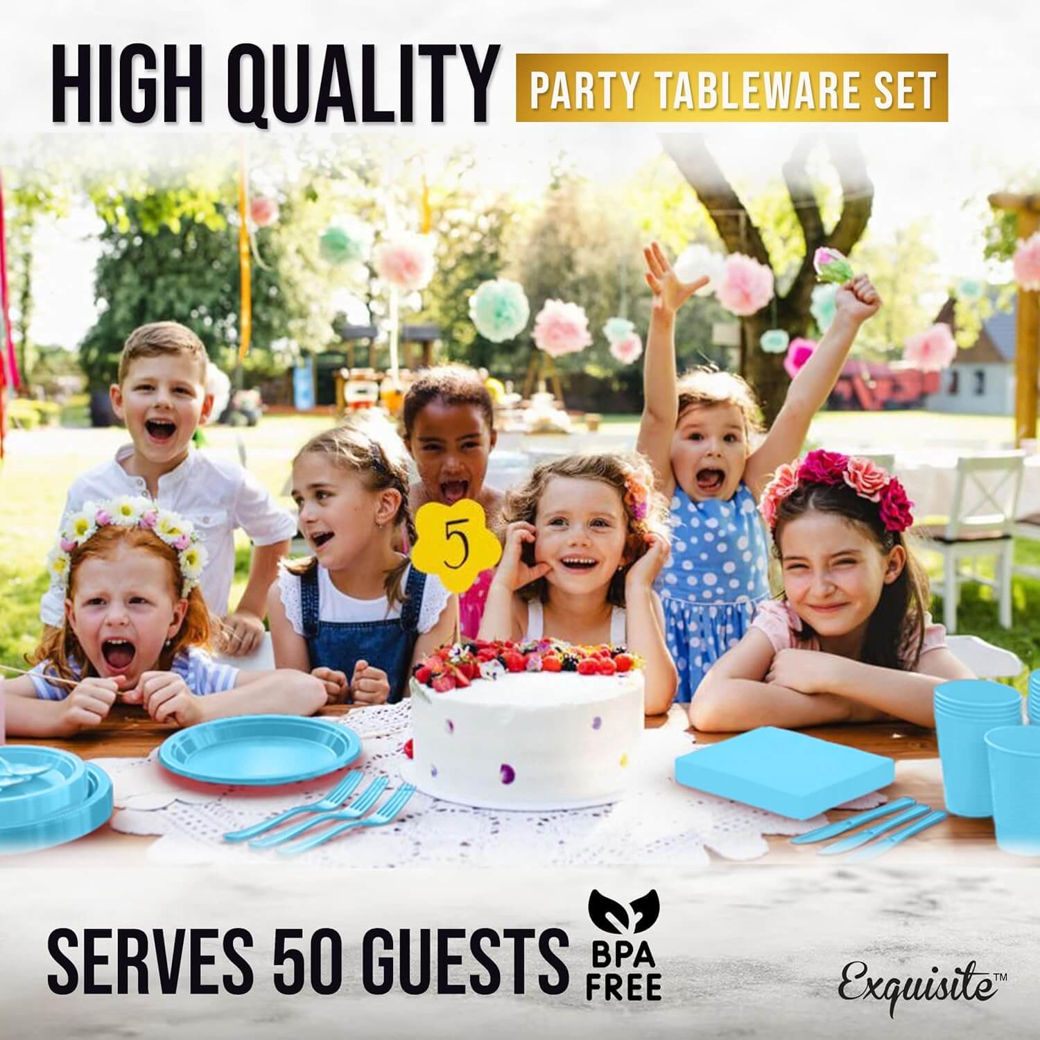 350 Solid Color Tableware Combo - Light Blue