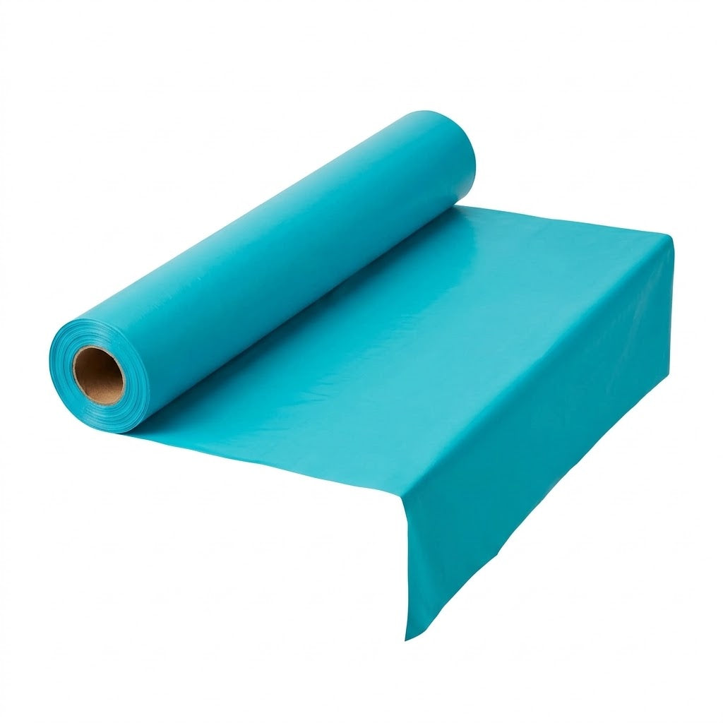 Caribbean Blue Plastic Table Cover Roll - 40" x 100'