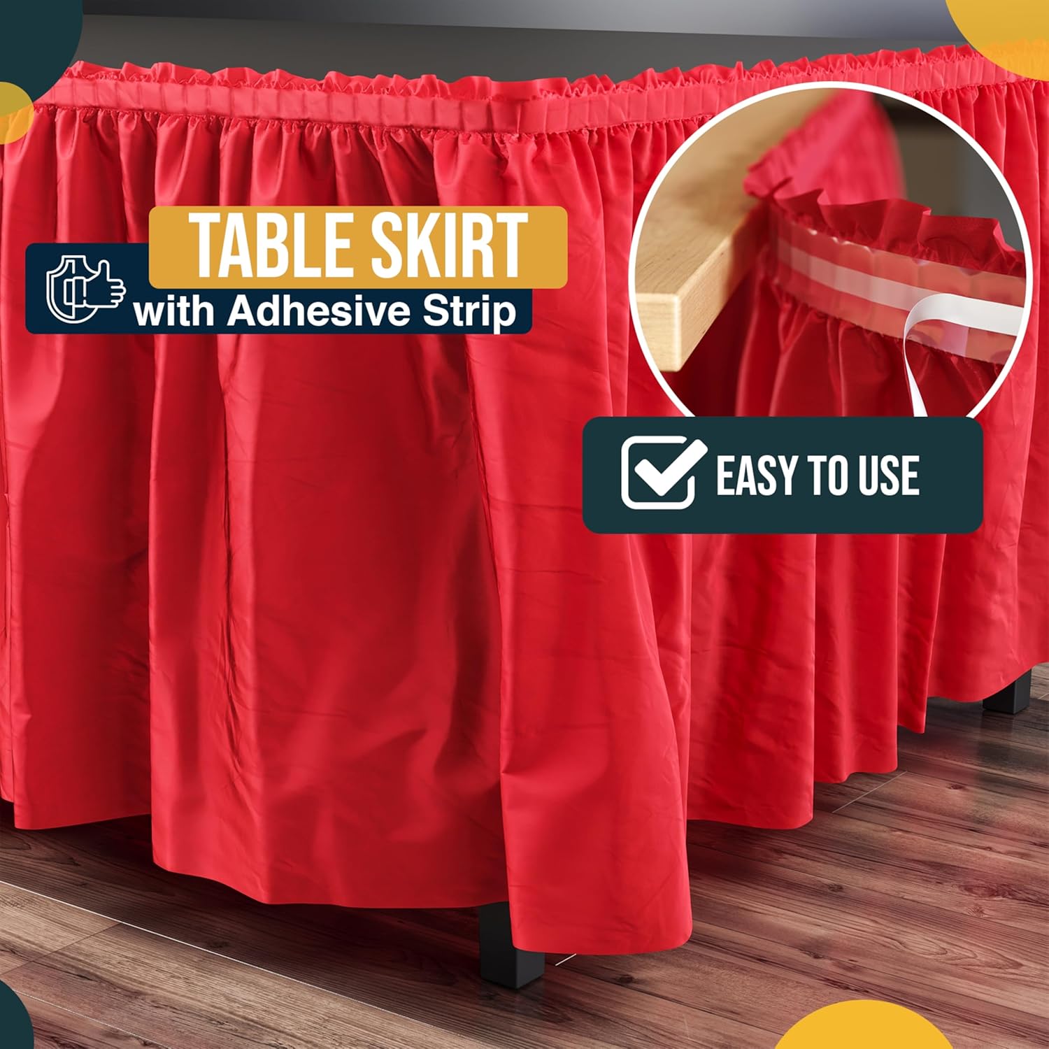 Red Plastic Table Skirt | 6 Pack - 168 in. x 29 in.