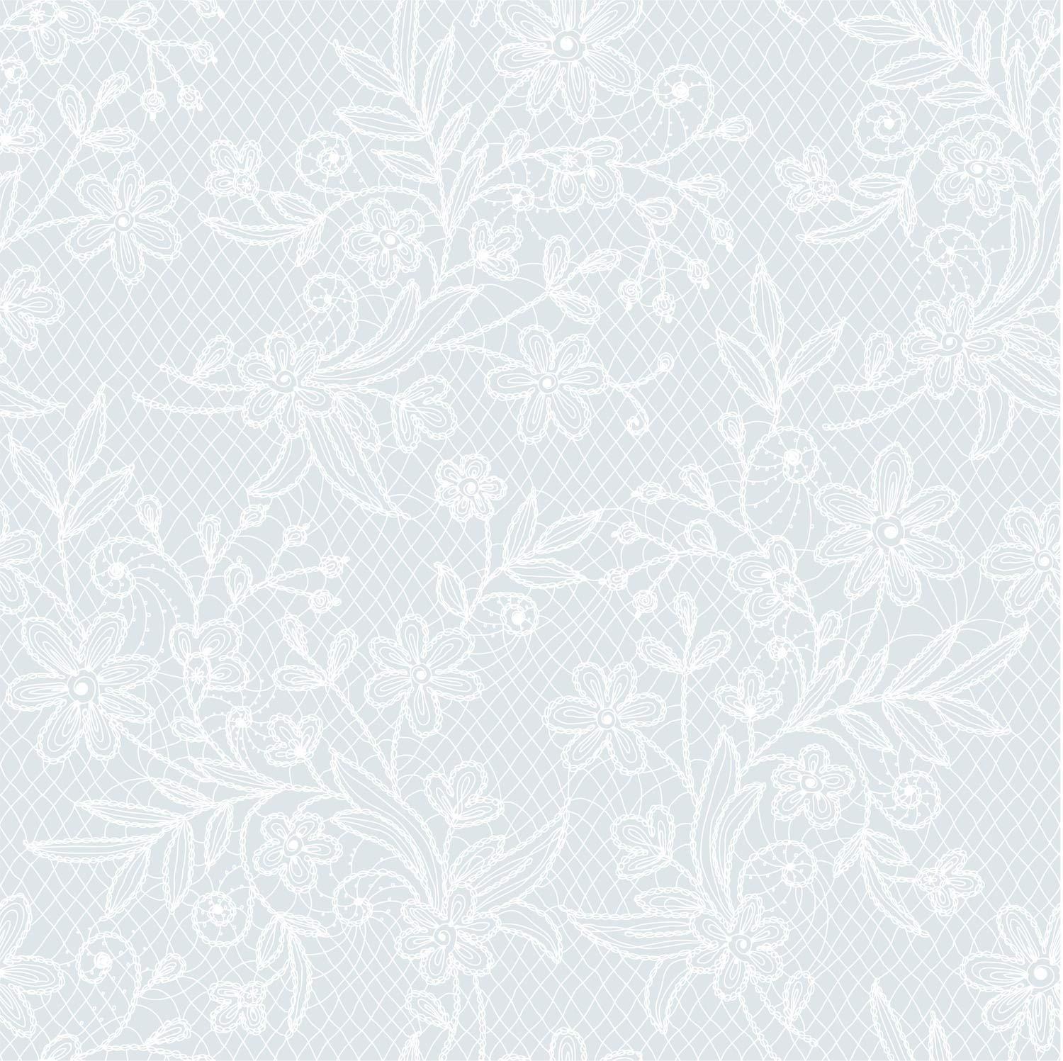 White Floral Plastic Table Cover | Case of 48 - 54 In. x 108 In.