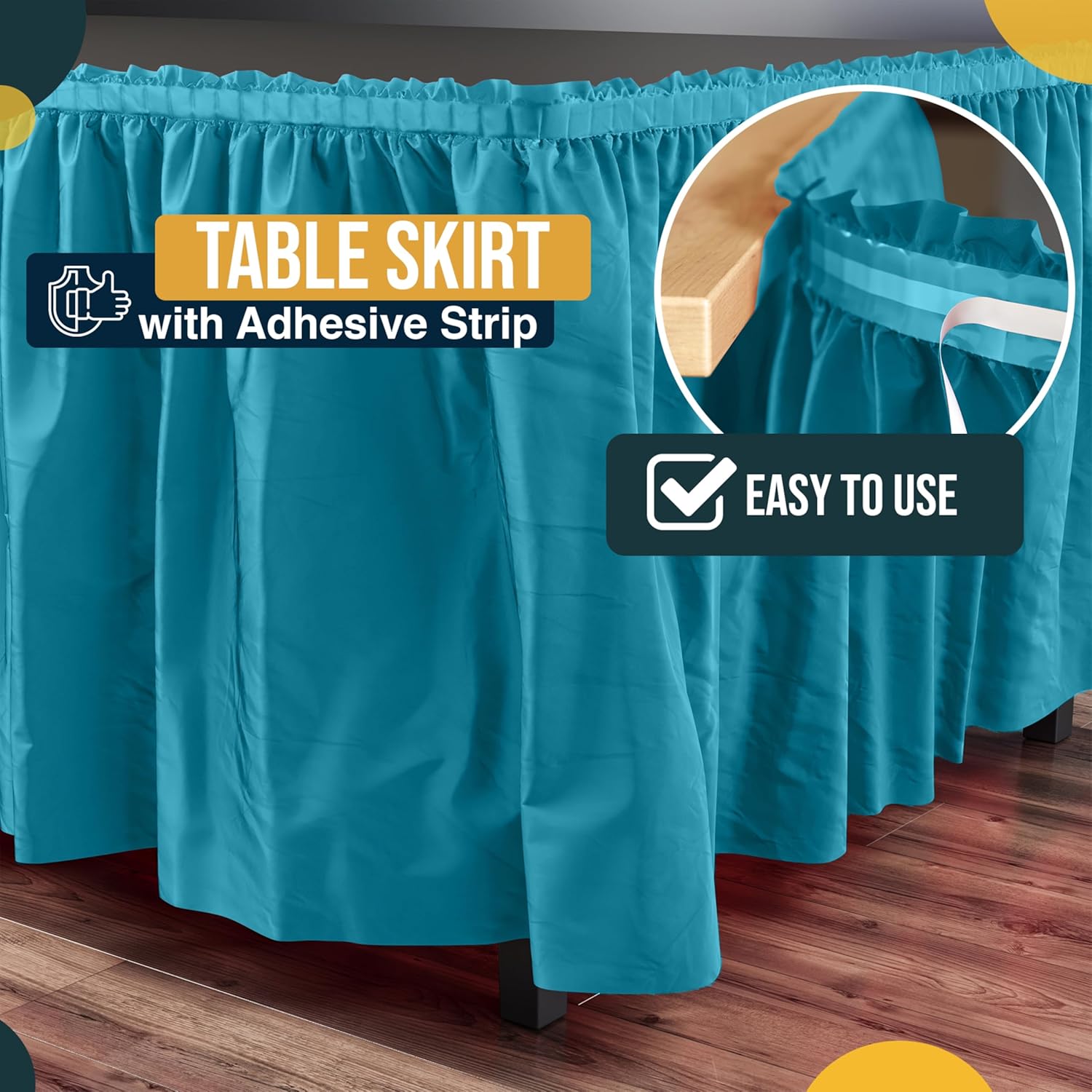 Turquoise Plastic Table Skirt | 6 Pack - 168 in. x 29 in.