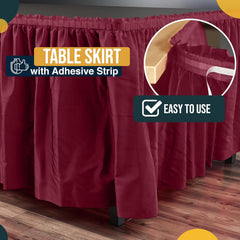 Burgundy Plastic Table Skirt | 6 Pack - 168 in. x 29 in.