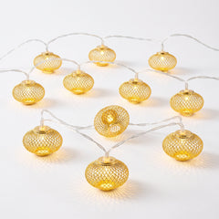Gold Mesh Lantern LED String Lights - 5 ft, 10 Warm Lights