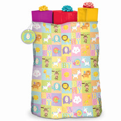 Adorable Animal Baby Shower Gift Sack with "Welcome Baby" Tag  44" x 36"