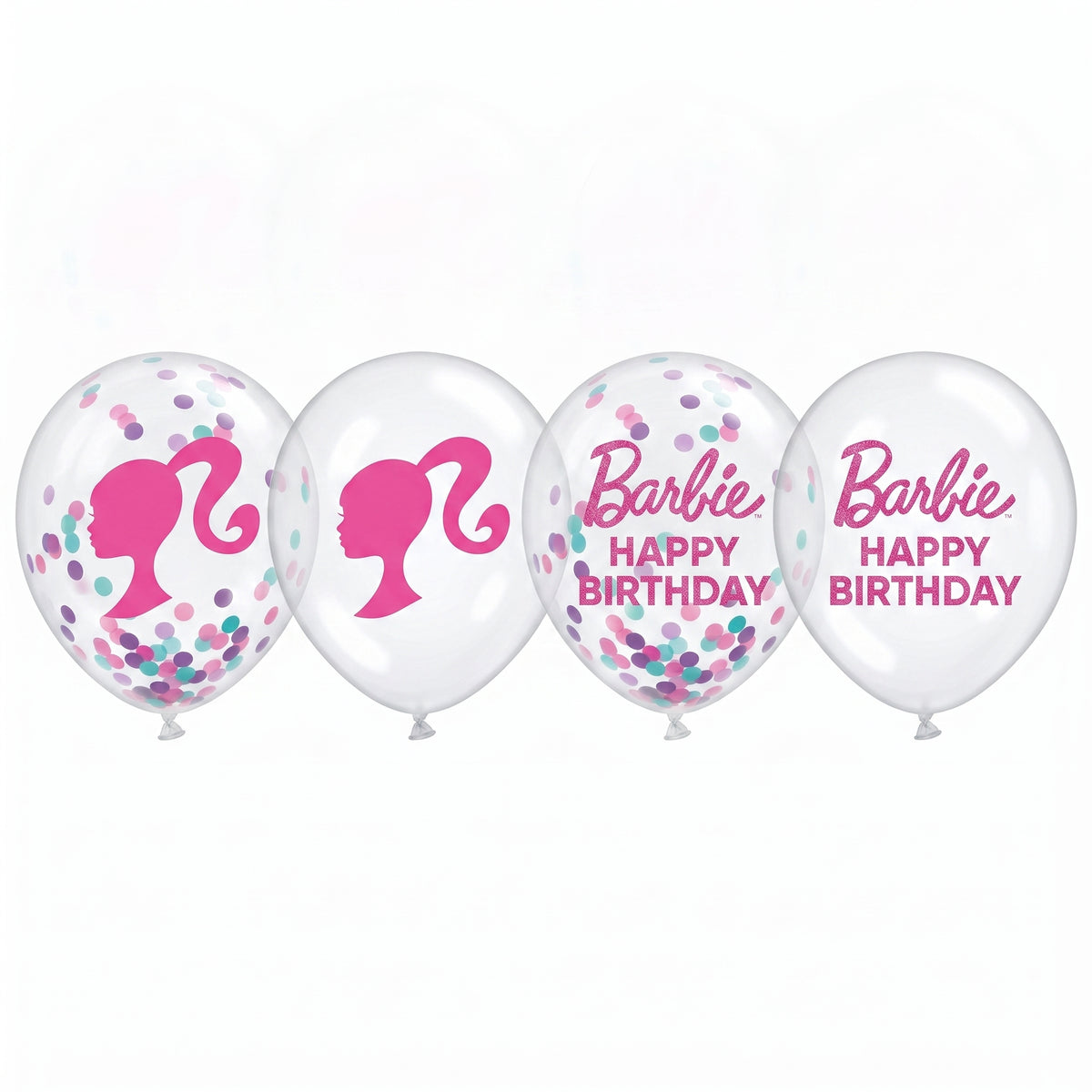 Barbie Dream Together Confetti Latex Balloons - 12", 6 Pack