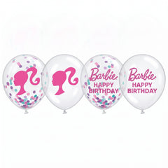 Barbie Dream Together Confetti Latex Balloons - 12", 6 Pack