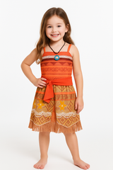 Disney Moana Costume for Kids with Necklace - Halloween Special