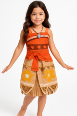 Disney Moana Girls' Halloween Costume with Necklace - Toddler (3-4)